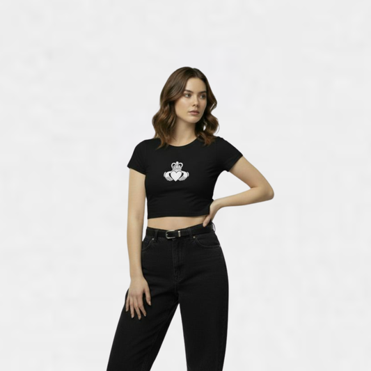 White Claddagh Style tee - Black