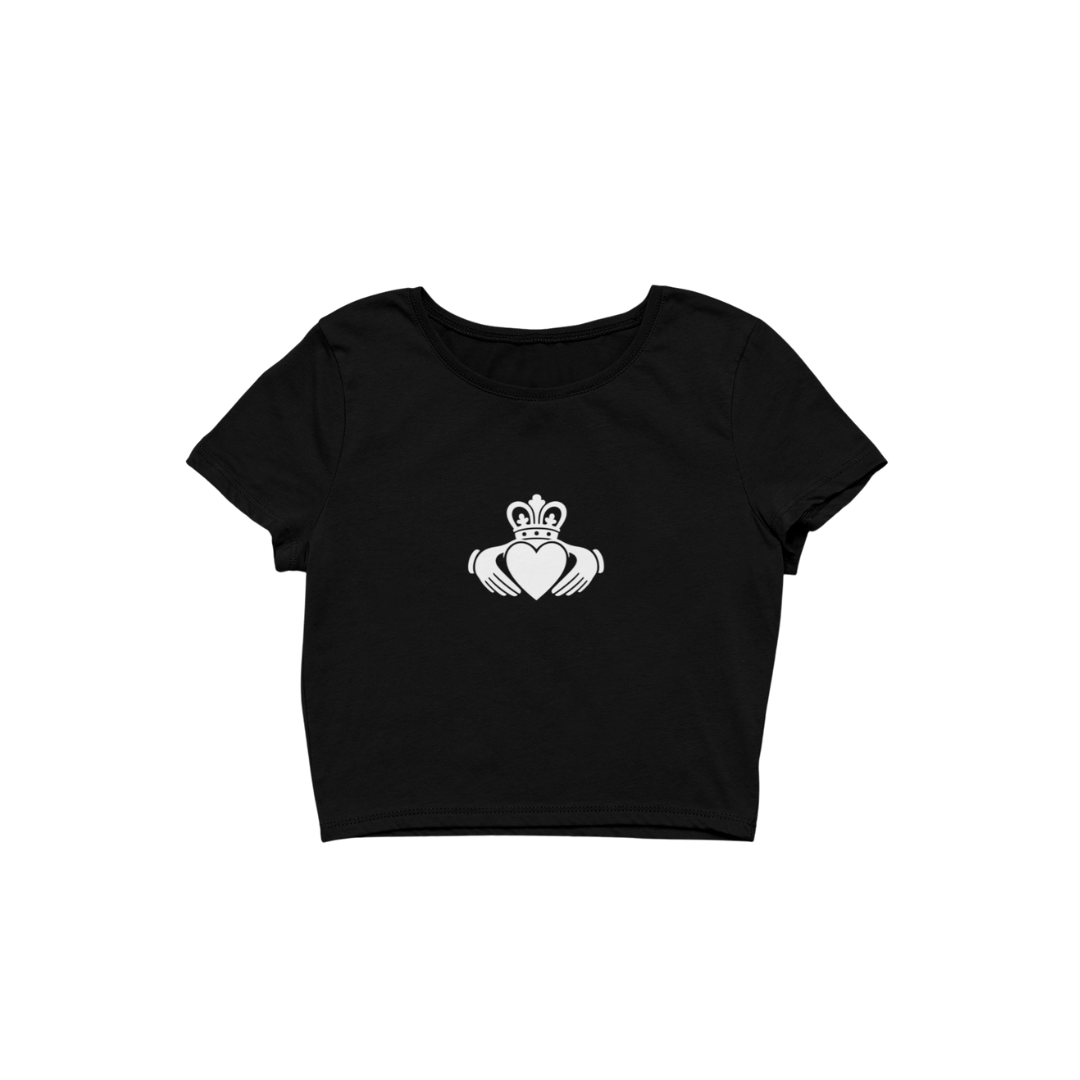 White Claddagh Style tee - Black