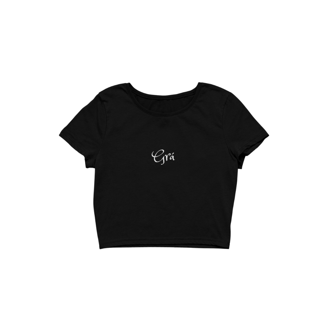 Grá "love" Crop Top- Black