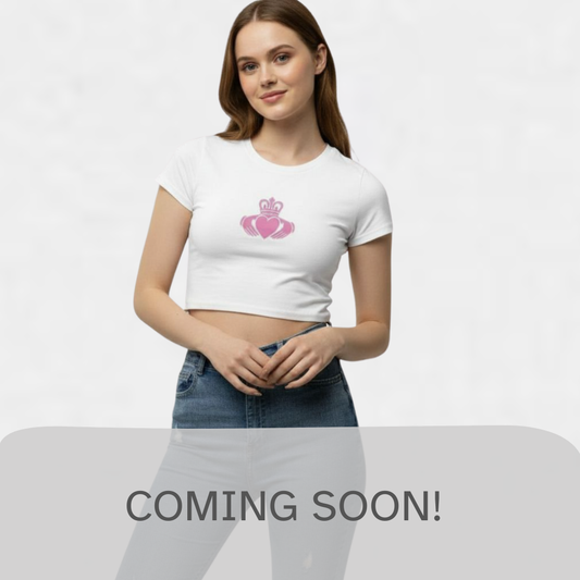Pink Claddagh Style tee - White