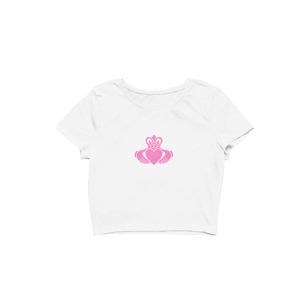 Pink Claddagh Style tee - White