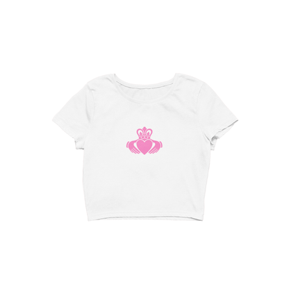 Pink Claddagh Style tee - White