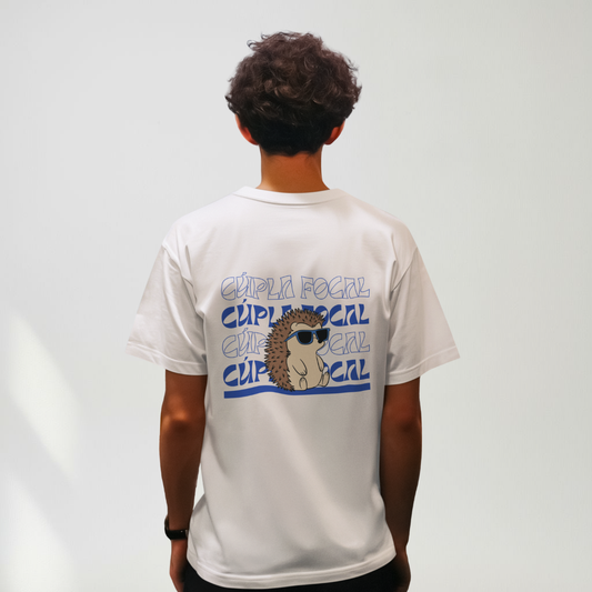 Cúpla Focal Graphic Tee- White/Blue